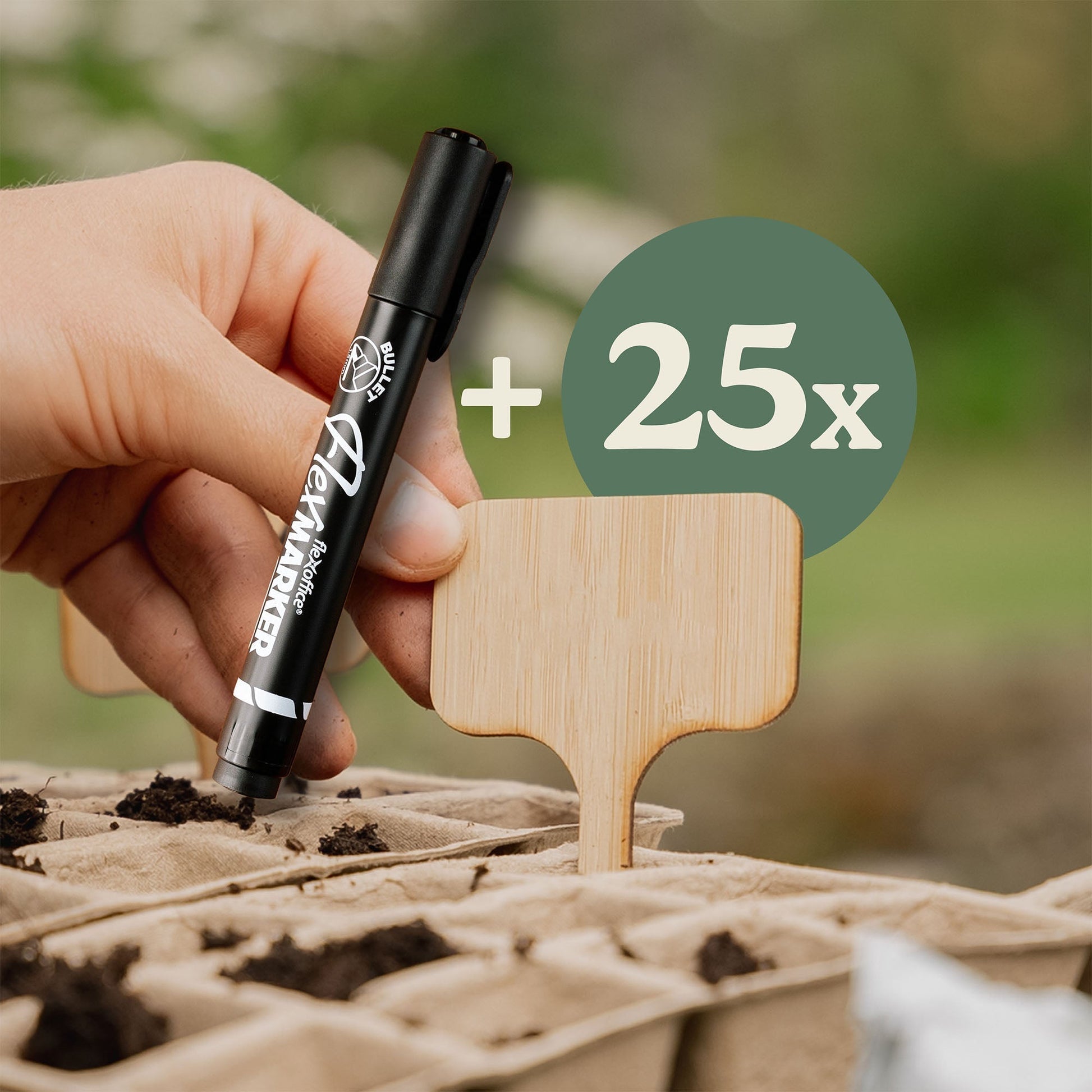 25 bamboe plantenstekers inclusief stift