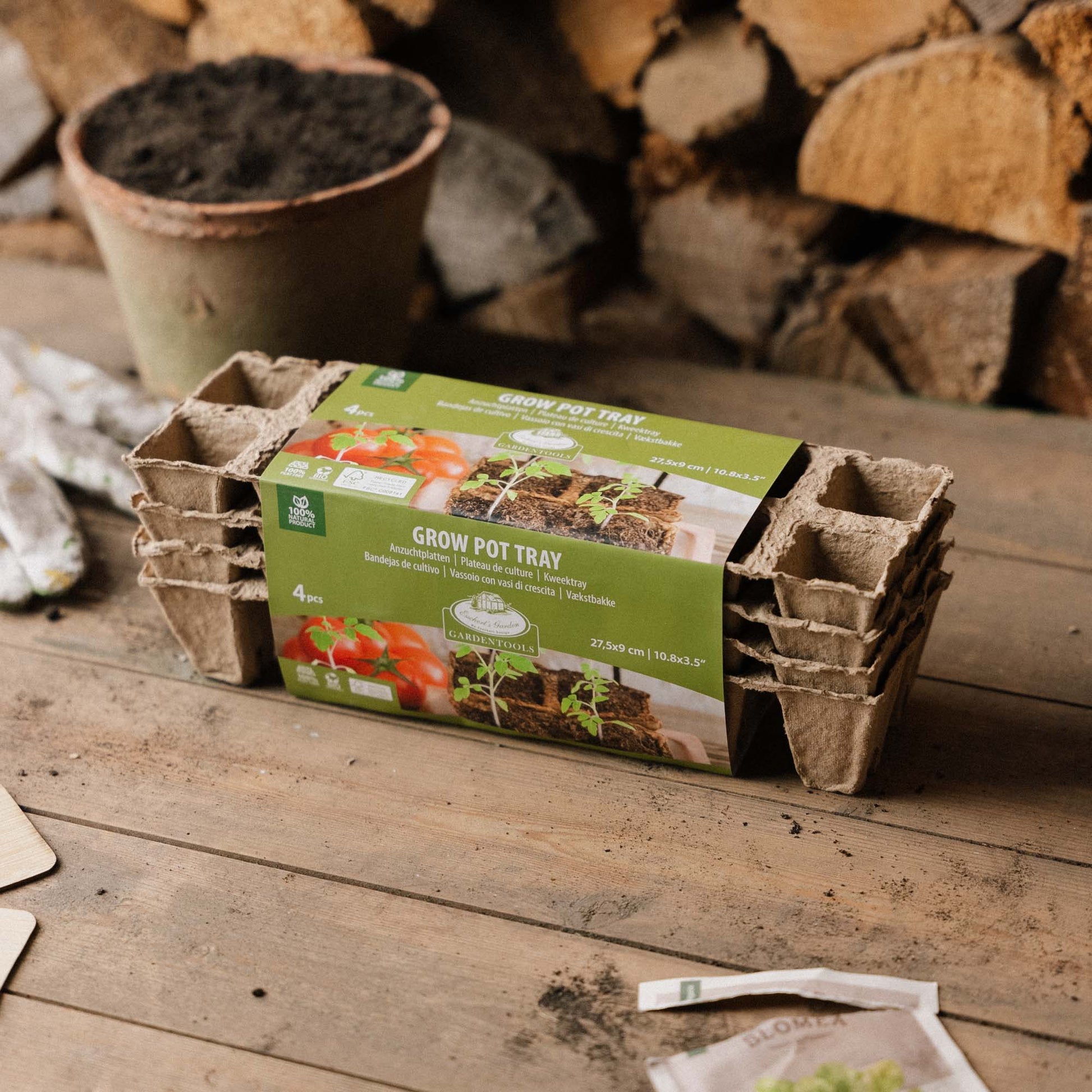 Afbreekbare zaaibak, groot, 4 stuks