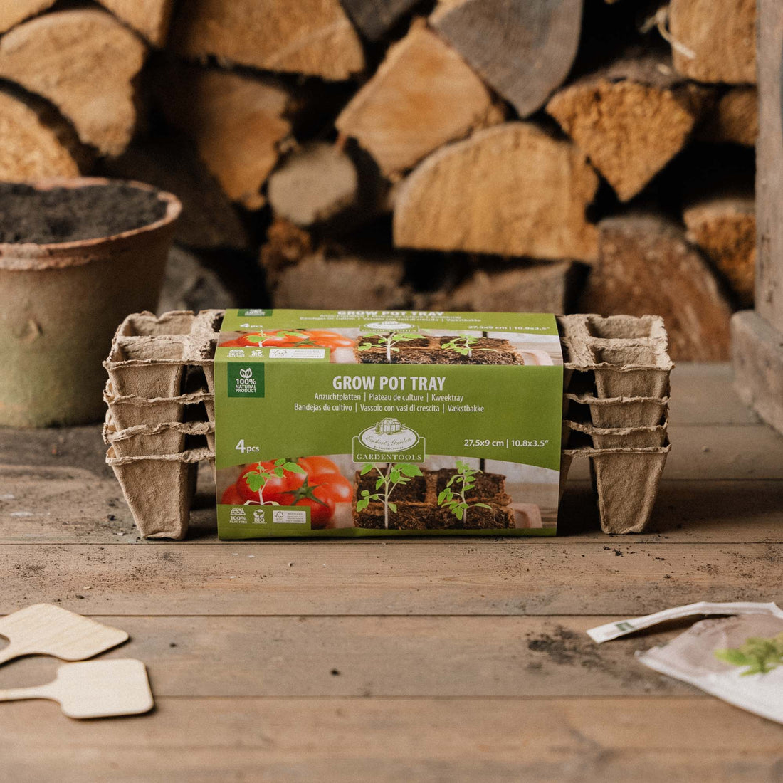 Afbreekbare zaaibak, groot, 4 stuks