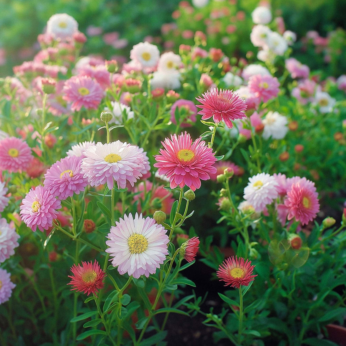 China Aster zaden 'Enkelbloemig' - 125 biologische zaden