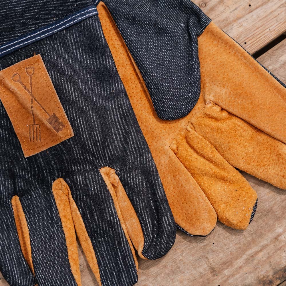 Denim handschoenen, één maat