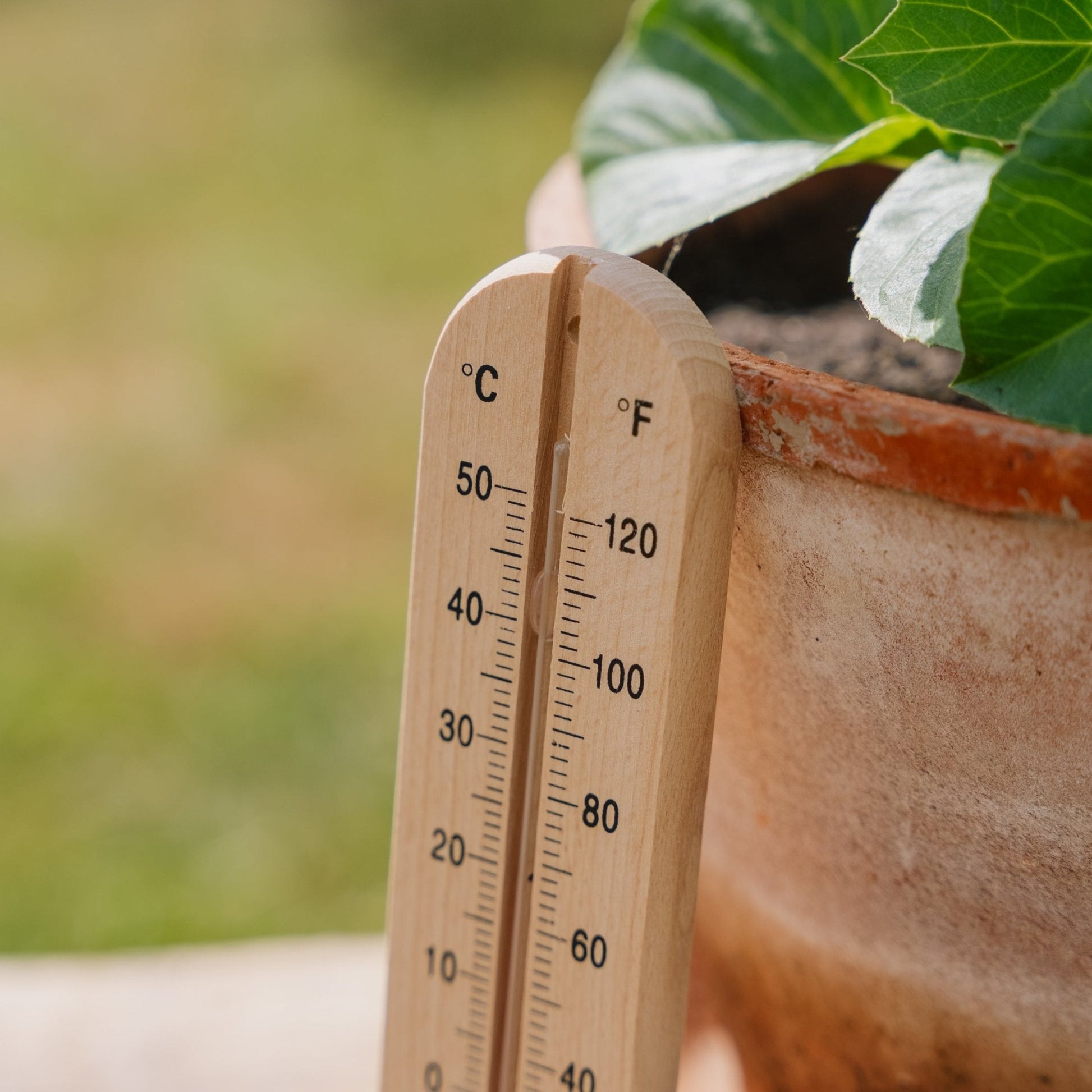 Houten thermometer in hout