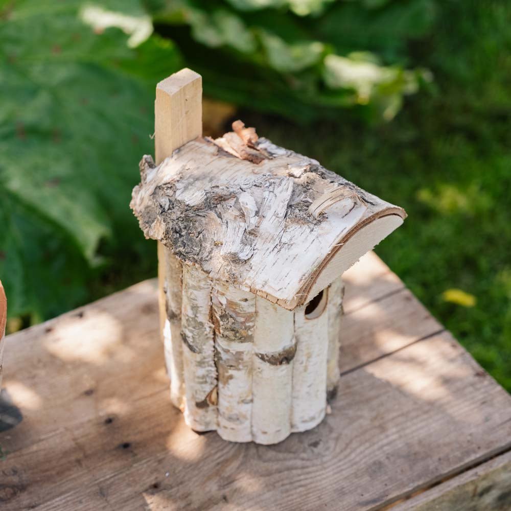 Nestkast, berkenhout, Ø: 17 cm H: 30 cm