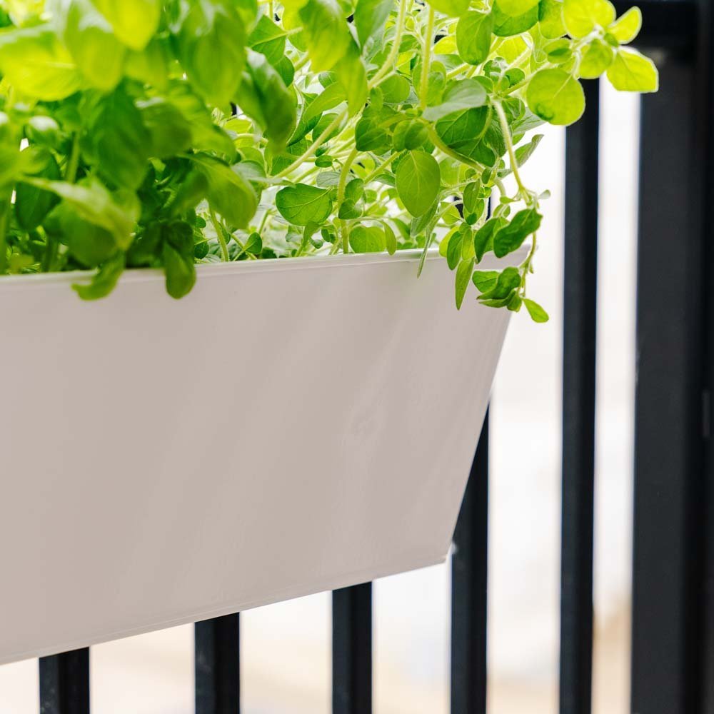 Rechthoekige balkonbak, L: 40 cm B: 16 cm H: 16 cm