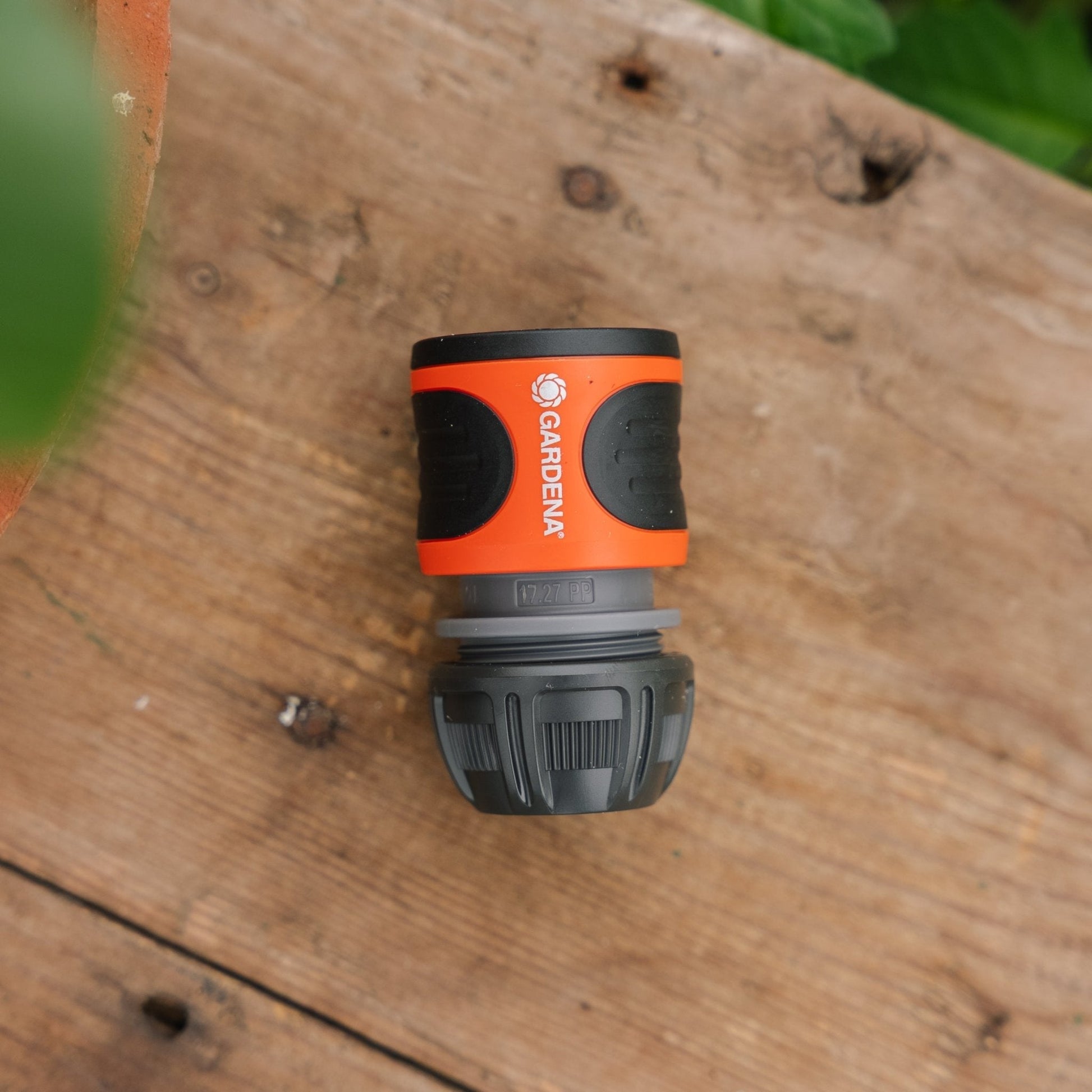 Slangkoppeling m. waterstop 1/2