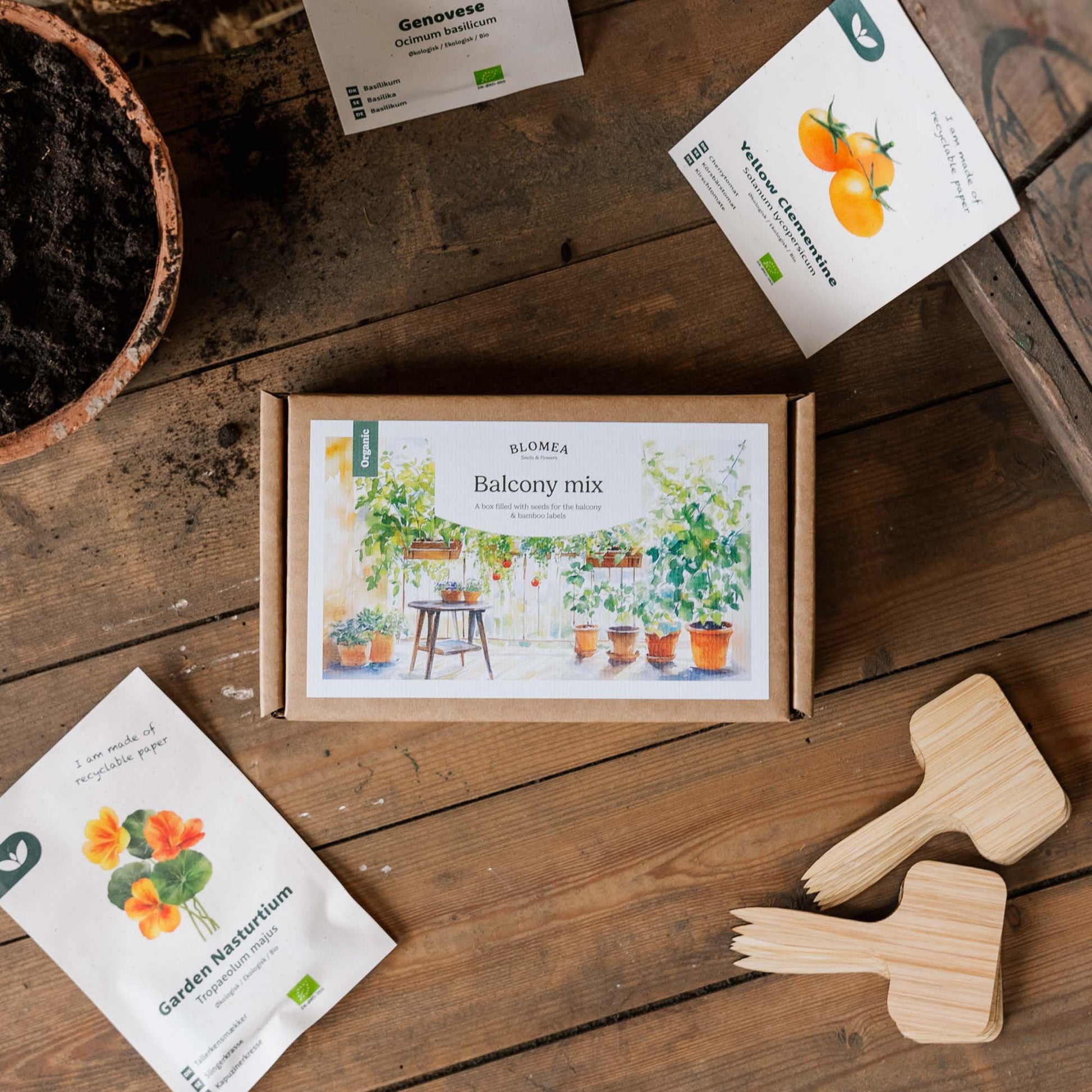 Balkonbox - 12 zakjes biologische zaden