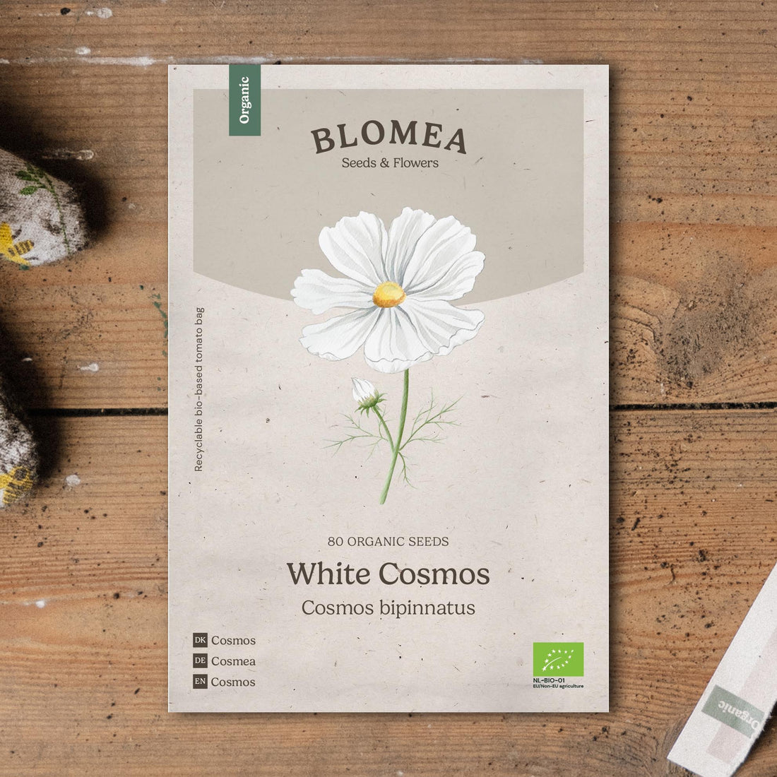 Cosmos zaden 'White Cosmos' - 80 biologische zaden