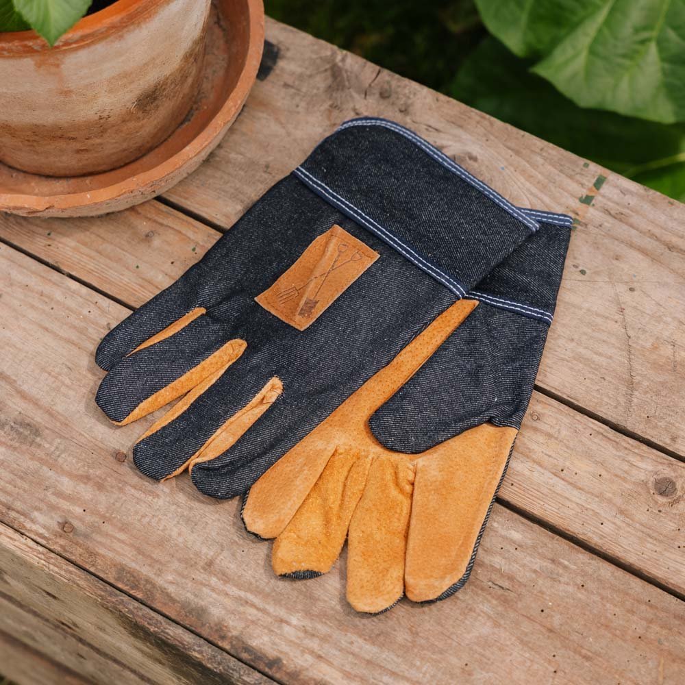 Denim handschoenen, één maat