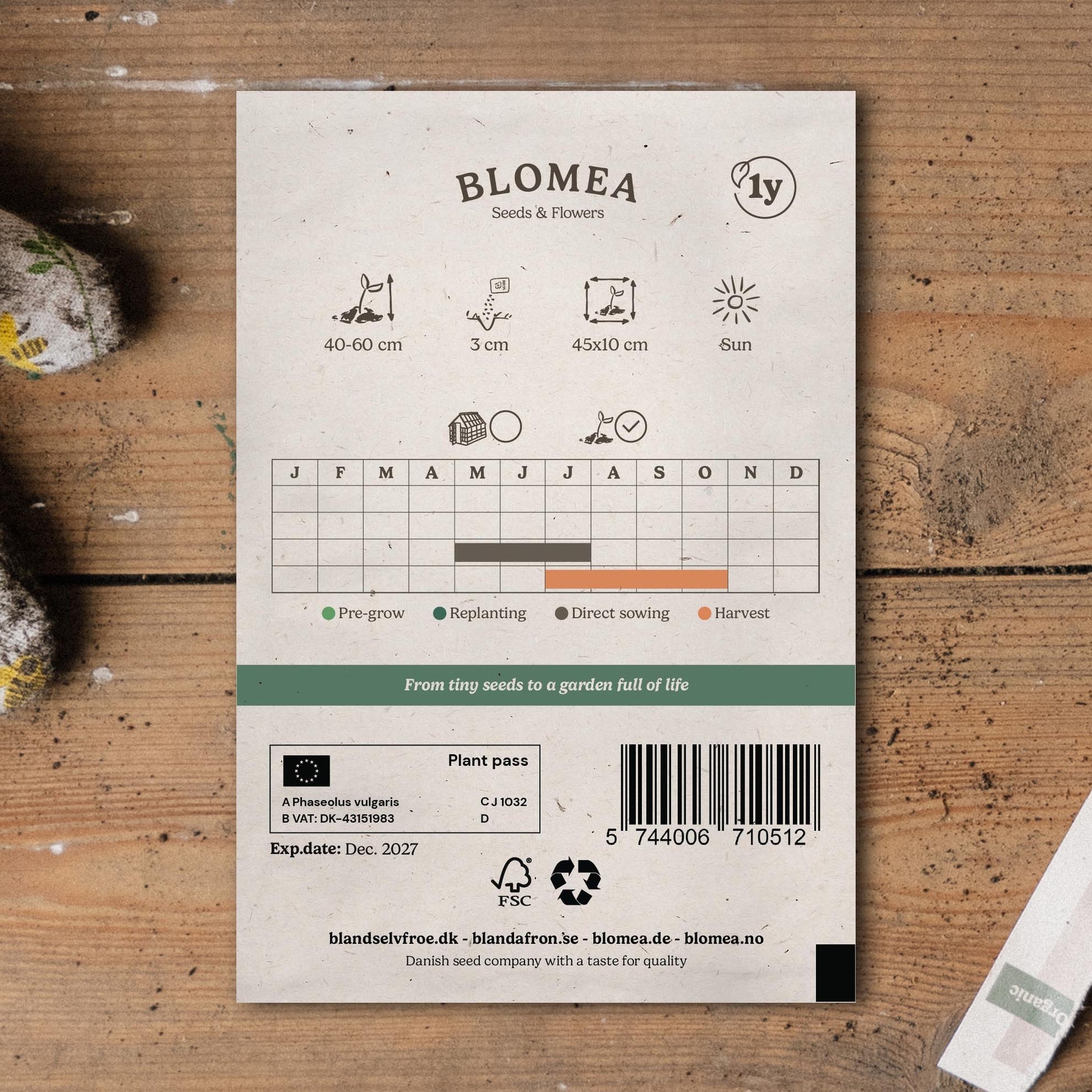 Dwergbonenzaden 'Domino' - 15 biologische zaden