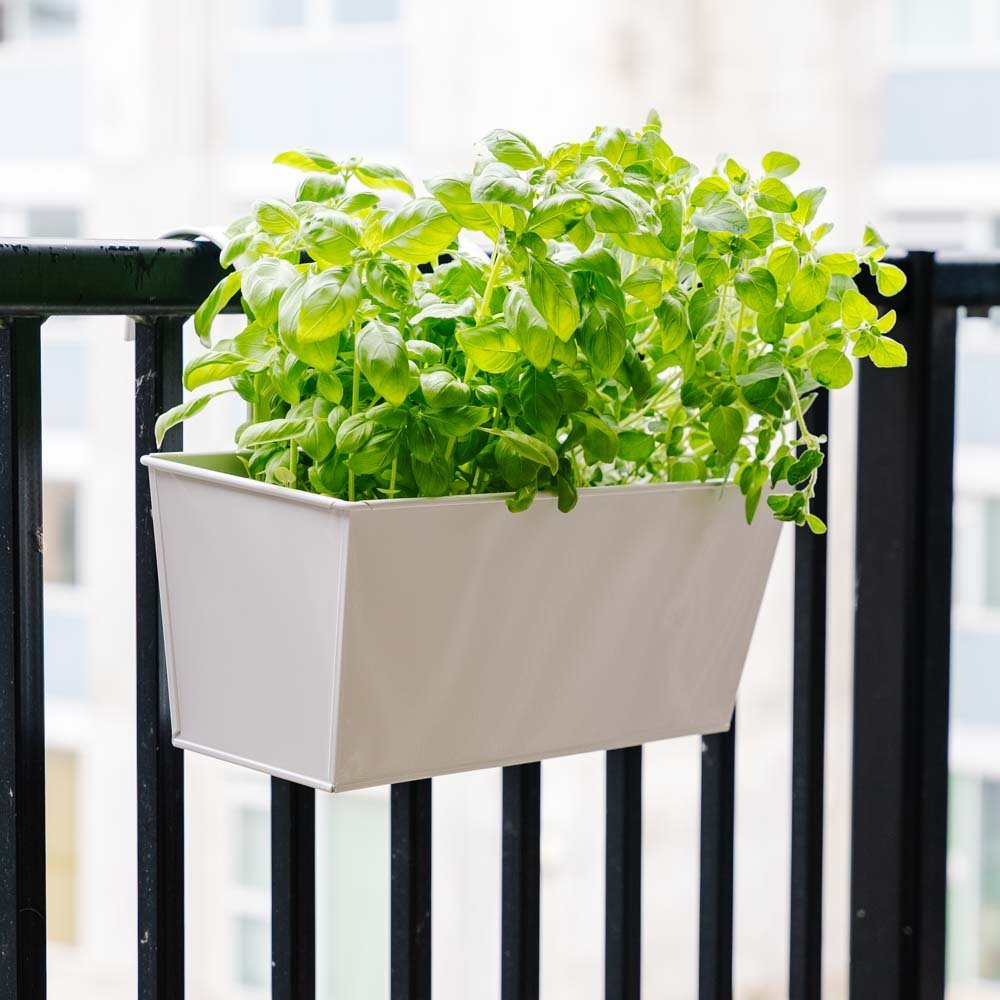 Rechthoekige balkonbak, L: 40 cm B: 16 cm H: 16 cm