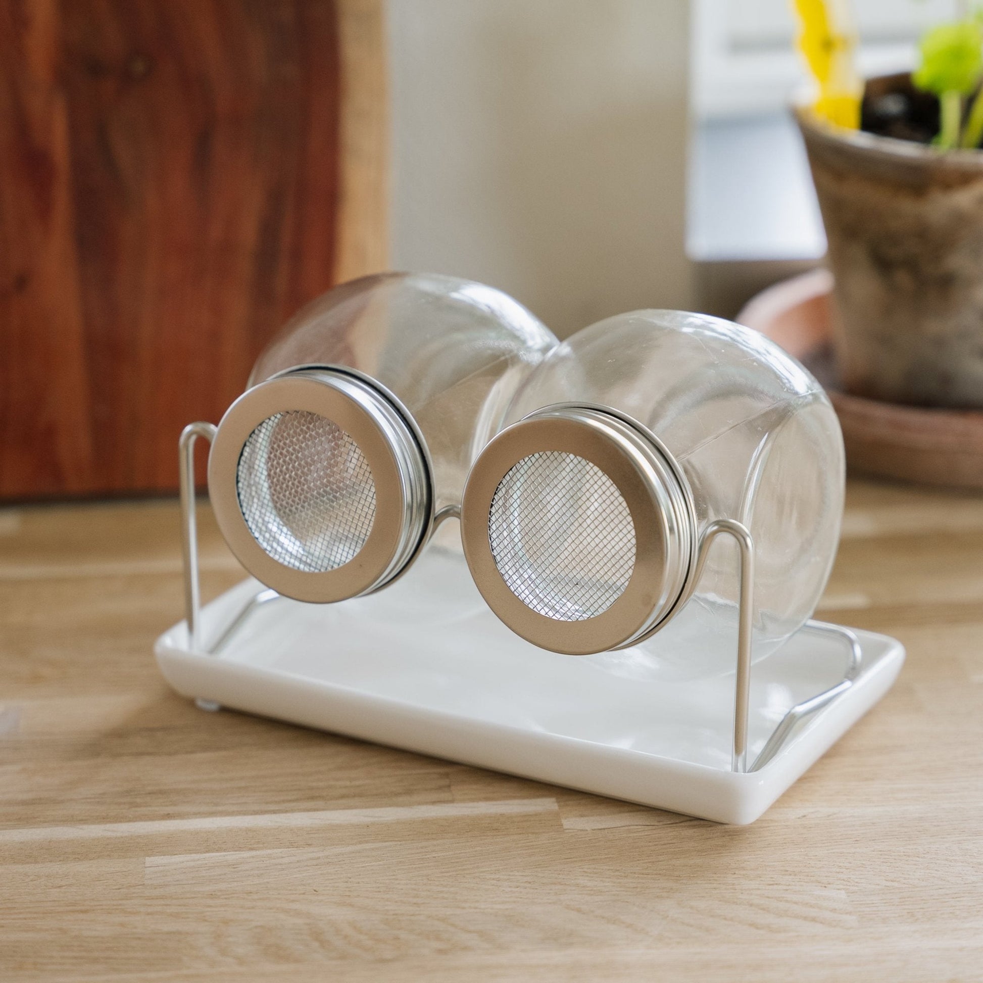 Spiegelglas set met dienblad