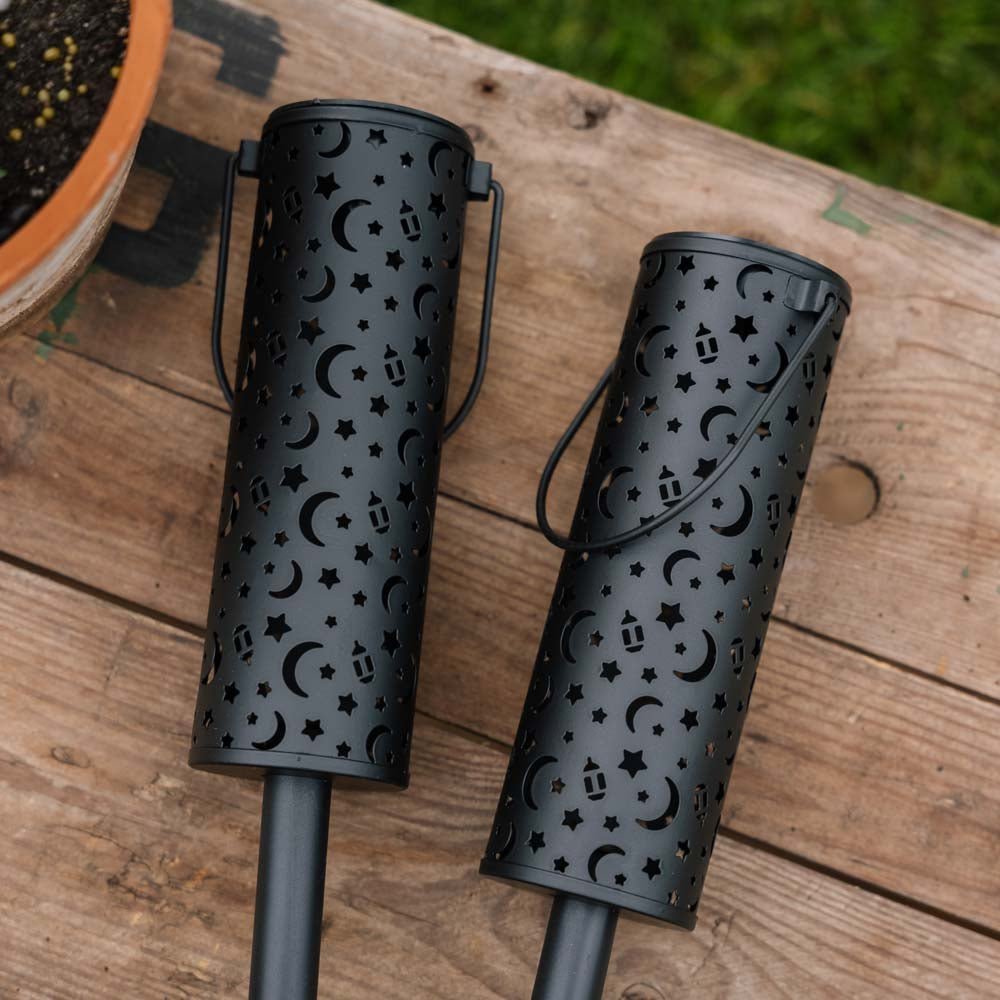 Zira solar lantaarn m. patroon 2 stuks