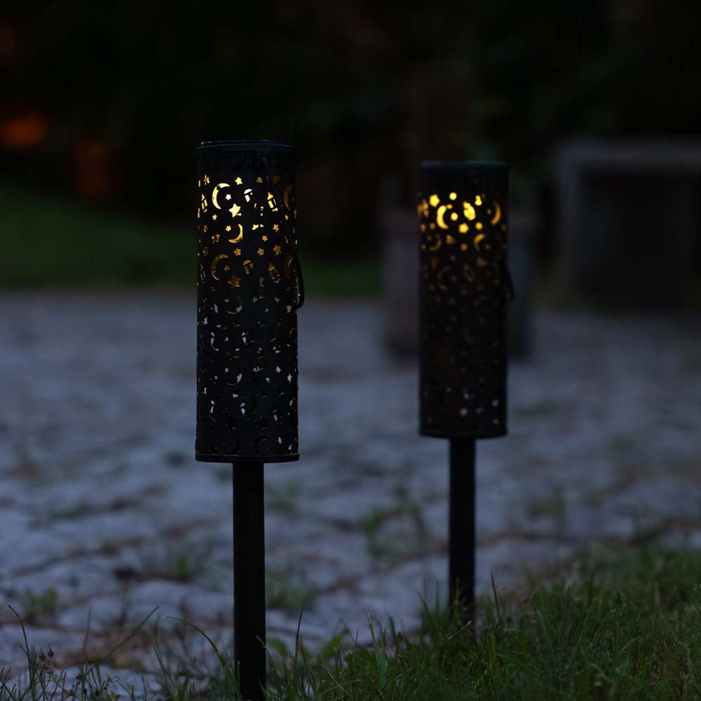 Zira solar lantaarn met patroon, 2 stuks