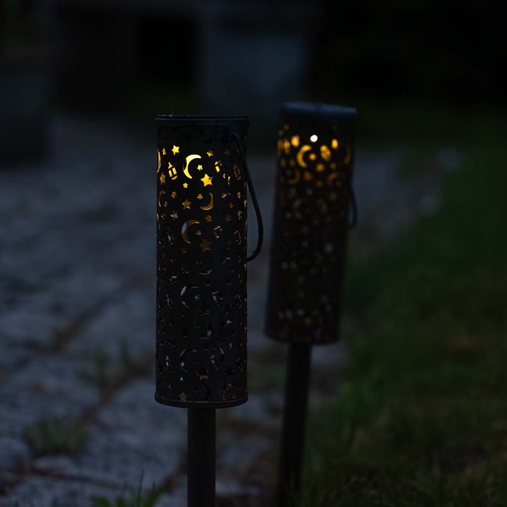 Zira solar lantaarn m. patroon 2 stuks